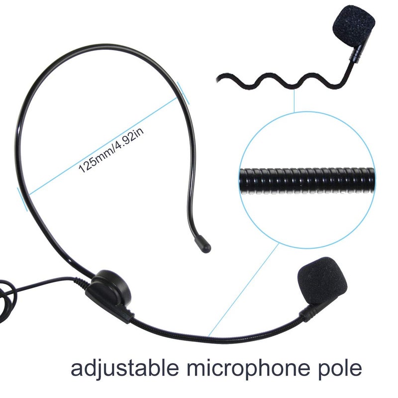 EXMAX Wired Headset Microphone, XLR Connectivity, 3.5mm Jack, Unidirectional Cardioid Polar Pattern, 270 Flexible Spinning Angle, Suitable for Stage Performance, Tour Guide, Market Promotion - Image 5